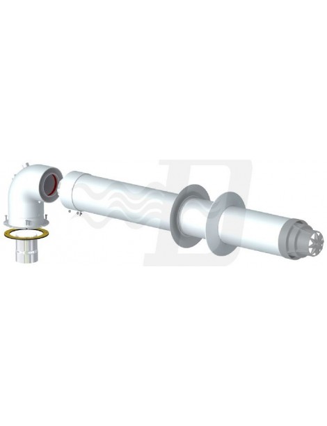 KIT COASSIALE DN 60/100 CON FLANGIA E CON PRESE ANALSI FUMO