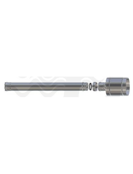 KIT TERMINALE CON CAPPELLO ANTIVENTO DM100 ACCIAIO INOX STABILE