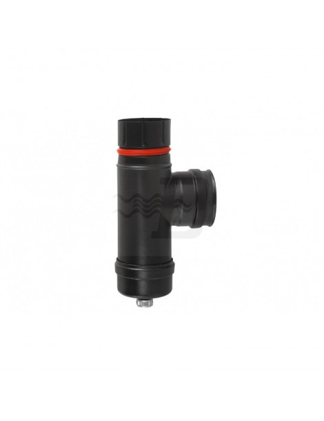 RACCORDO T MM+TAPPO RACCOLTA CONDENSA ECO-PELLET SMALTATO NERO DM80