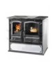 CUCINA A LEGNA MODELLO REGINA 631 KW STEEL 6,5KW BIANCO PUNTINATO DAL ZOTTO