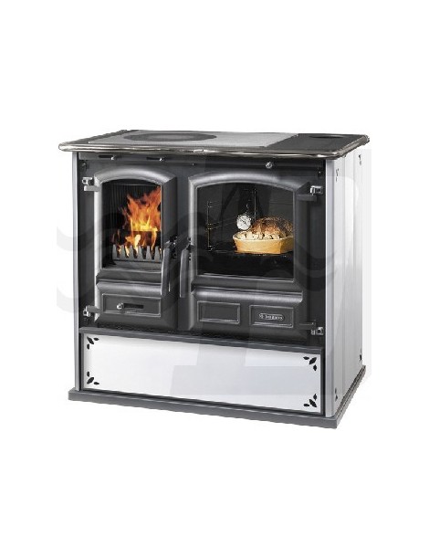 CUCINA A LEGNA MODELLO REGINA 631 KW STEEL 6,5KW BIANCO PUNTINATO DAL ZOTTO