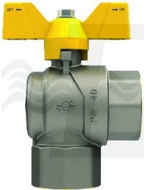 VALVOLA A SFERA GAS SQUADRA CON FARFALLA FF 1"X1"