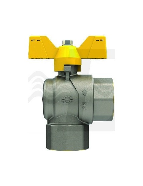 VALVOLA A SFERA GAS SQUADRA CON FARFALLA FF 1"X1"