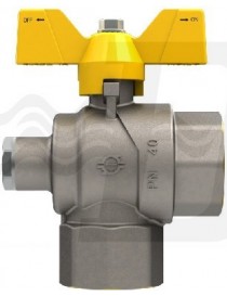 VALVOLA A SFERA GAS SQUADRA CON FARFALLA FF 1"X1"