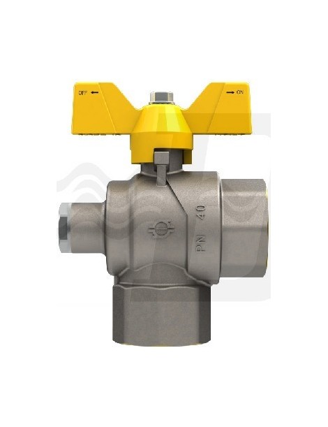 VALVOLA A SFERA GAS SQUADRA CON FARFALLA FF 1"X1"