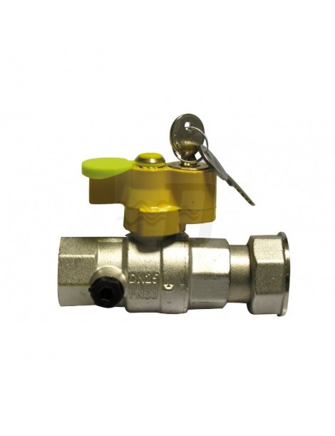 VALVOLA SFERA GAS F CON SERRATURA E GIRELLO 1"x1"1/4