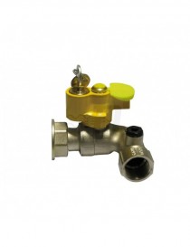 VALVOLA SFERA GAS F CON SERRATURA E GIRELLO SQUADRA 1"x1"1/4