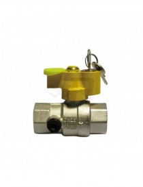VALVOLA SFERA GAS FF CON SERRATURA E PRESA PRESSIONE 1"