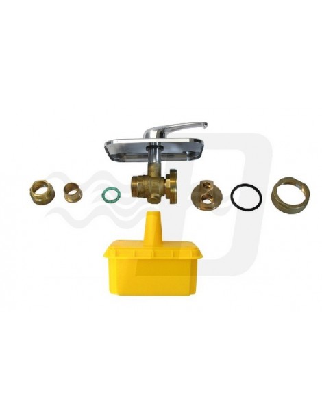 RUBINETTO SFERA PER GAS CON SDOPPIATORE MM.22/18+14