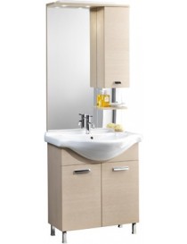 MOBILE BAGNO KARINE CON LAVATOIO INTEGRALE SPECCHIO CM.75 ROVERE CHIARO