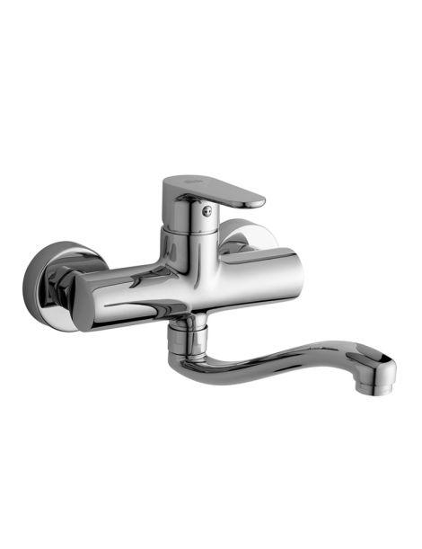 MISCELATORE MONOCOMANDO LAVELLO A MURO CROMO  LINEA GREEN PAFFONI