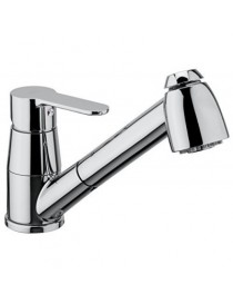 MISCELATORE MONOCOMANDO LAVELLO CON DOCCIA ESTRAIBILE CROMO  LINEA GREEN PAFFONI