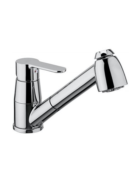 MISCELATORE MONOCOMANDO LAVELLO CON DOCCIA ESTRAIBILE CROMO  LINEA GREEN PAFFONI