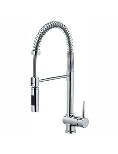 MISCELATORE LAVELLO CON MOLLA E DOCCIA ESTRAIBILE STICK CROMO PAFFONI