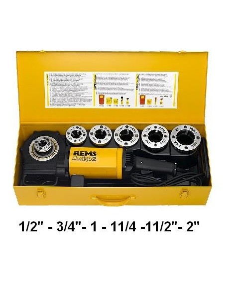 FILIERA ELETTRICA PORTATILE AMIGO 2  SET R FINO A 2" REMS