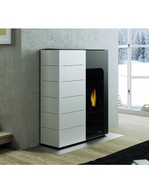 Stufa a Pellet GINGER 12 Salvaspazio 12kw ACCIAIO VERNICIATO BIANCO Palazzetti