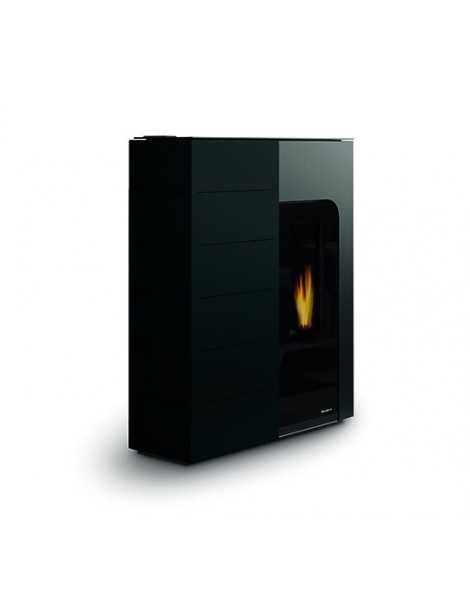 Stufa a Pellet GINGER 12 Salvaspazio 12kw ACCIAIO VERNICIATO NERO Palazzetti
