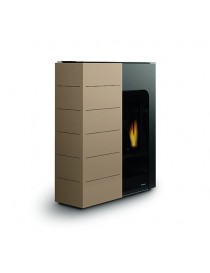 Stufa a Pellet GINGER 12 Salvaspazio 12kw ACCIAIO VERNICIATO CAFFELLATTE Palazzetti