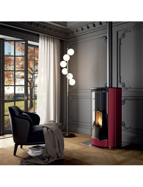 Stufa a Pellet MARIANNE 9  9kW METALLO VERNICIATO ROSSO Palazzetti