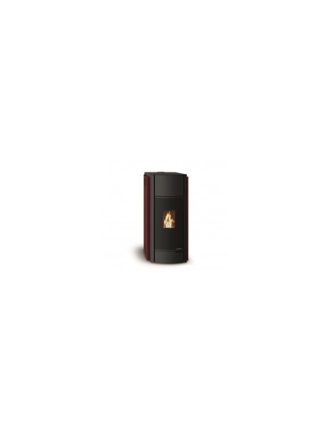 Stufa a Pellet JULIE 12 US  USCITA FUMI COASSIALI SUPERIORE  12kw METALLO VERNICIATO ROSSO Palazzetti