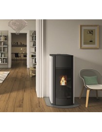 Stufa a Pellet JULIE 12 US  USCITA FUMI COASSIALI SUPERIORE  12kw METALLO VERNICIATO BIANCO Palazzetti