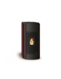 Stufa a Pellet JULIE 9 US PRO 2 USCITA FUMI COASSIALI SUPERIORE  9KW METALLO VERNICIATO ROSSO Palazzetti