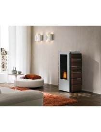 Stufa a Pellet SABINA IDRO 26  CON ACS 26kw ACCIAIO/LEGNO WENGE' Palazzetti