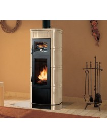 Focolare legna - Pellet ELISA CON FORNO  10kw CERAMICA BEIGE Palazzetti