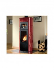 Focolare legna - Pellet ELISA CON FORNO  10kw CERAMICA ROSSO BORDEAUX Palazzetti