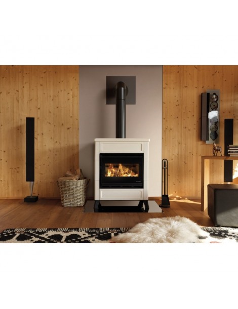 Focolare legna - Pellet ELSA  6kw CERAMICA CREMA Palazzetti