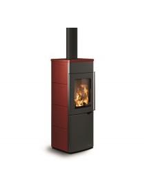 Focolare legna - Pellet EVA S  7kw CERAMICA ROSSO BORDEAUX Palazzetti
