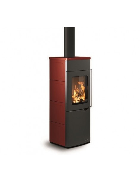 Focolare legna - Pellet EVA S  7kw CERAMICA ROSSO BORDEAUX Palazzetti