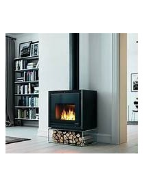 Focolare legna - Pellet IKI SQUARE  8kw ACCIAIO VERNICIATO NERO Palazzetti