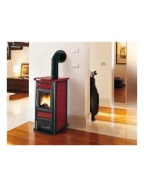 Focolare legna - Pellet STELLA   10kw METALLO/CERAMICA ROSSO Palazzetti