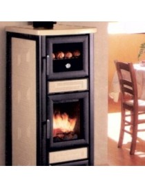 Focolare legna - Pellet STELLA CON FORNO  10kw METALLO/CERAMICA ROSSO Palazzetti