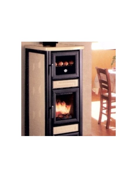 Focolare legna - Pellet STELLA CON FORNO  10kw METALLO/CERAMICA ROSSO Palazzetti
