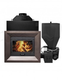 TERMOCAMINO + BRUCIATORE MOD. CAIRO BIO 35 kW - Rame DIANKAMIN