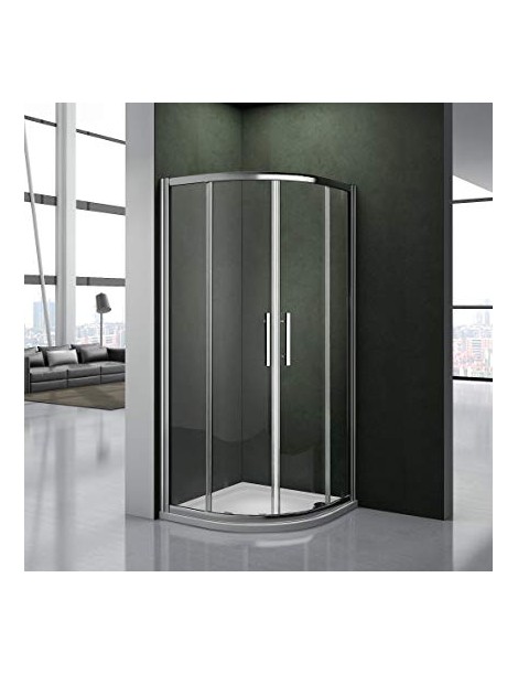 BOX DOCCIA SEMICIRCOLARE CRISTALLO 6MM TRASPARENTE PROFILI CROMO LUCIDO