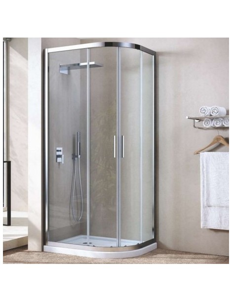 BOX DOCCIA ASIMMETRICO CRISTALLO 6 MM. PROFILI CROMO LUCIDO