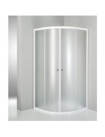 BOX DOCCIA SEMICIRCOLARE CRISTALLO 4 MM. PROFILI BIANCHI