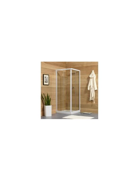 BOX DOCCIA QUADRO CRISTALLO 4 MM. PROFILI BIANCHI