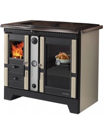 TERMOCUCINA A LEGNA IN MAIOLICA E ACCIAIO MOD. ELSA 22.3 KW