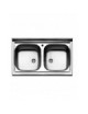 LAVELLO APPOGGIO ACCIAIO INOX 2 VASCHE CM 80