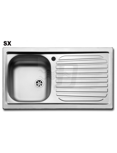 LAVELLO INCASSO ACCIAIO INOX 1 VASCA CM.86 SX