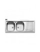 LAVELLO INCASSO ACCIAIO INOX 2 VASCA CM.116SX