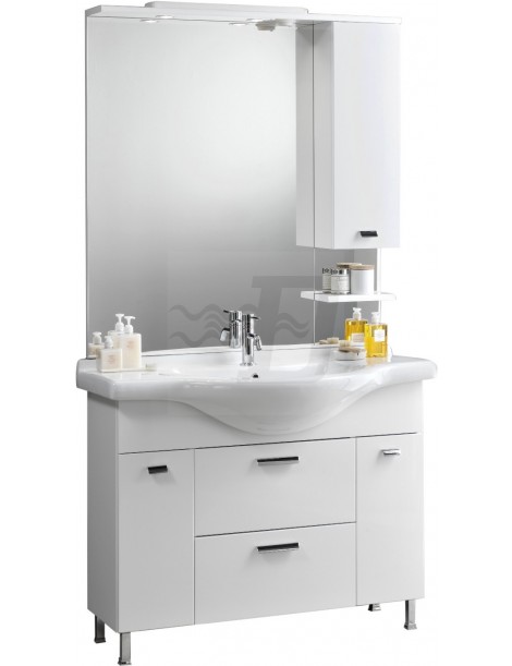 MOBILE BAGNO KARINE CON LAVATOIO INTEGRALE SPECCHIO CM.105 ROVERE MORO
