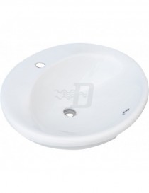 LAVABO BIANCO SOPRA - PIANO CON FORO  RUBINETTO CM 57x49 LINPHA