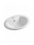 LAVABO BIANCO SOPRA-PIANO CON FORO RUBINET. LS 66 CM. 56x46 LINPHA