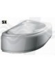 GUSCIO VASCA ANGOLARE GRAZIA 150x100 CON PANNELLO ANGOLARE SX