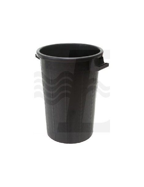 BIDONE IN PLASTICA NERO LT.100 DOPPIO 53 H.66